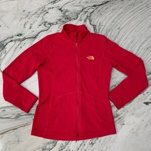 The North Face Fleece Jacket Full Zip Red Activewear Womens Small